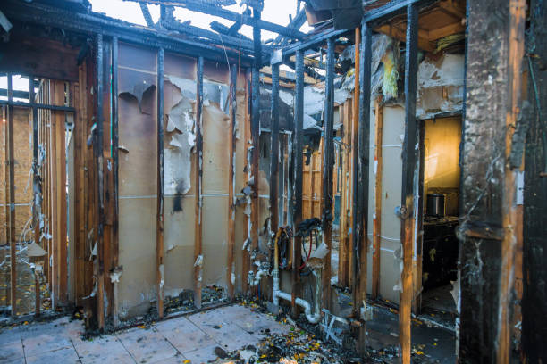 Professional Emergency Fire Damage Restoration technician working in Sharon Hill, PA